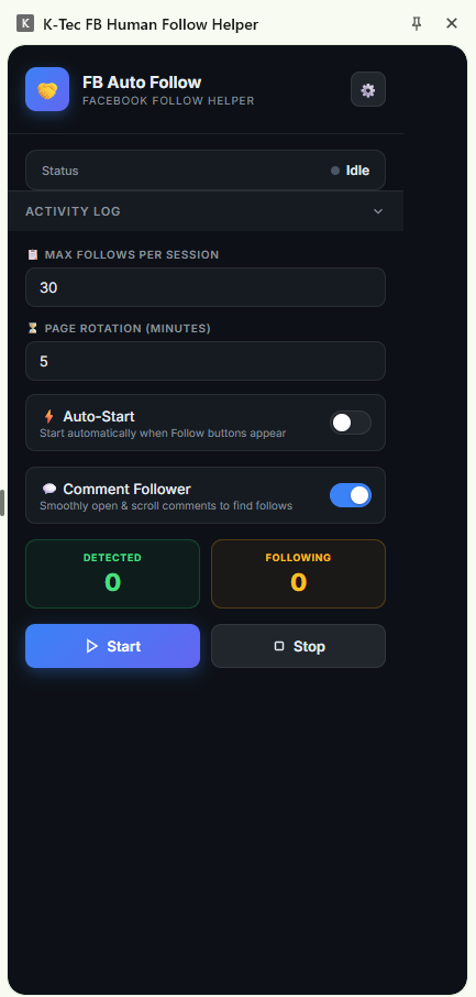 Facebook auto follow extension